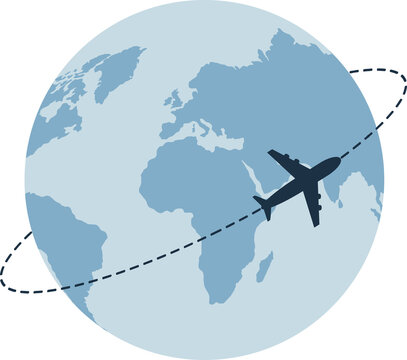globe and plane